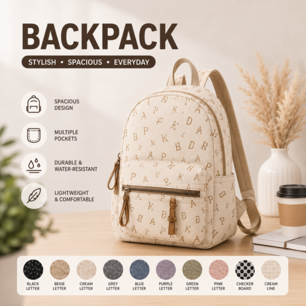 Deluxe Ladies Printed Backpack School College Daily Use Bag Random Colours Dizingns