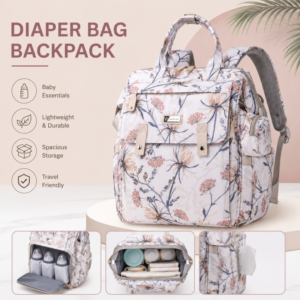 Deluxe Multi Functional Diaper Backpack Designed for modern moms this stylish and spacious diaper bag keeps all your bab