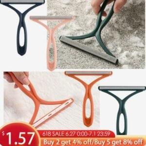 Protable handheld manual pet hair remover scraper multipurpose carpet clothes fabric plush cleaning brush - Durable Design