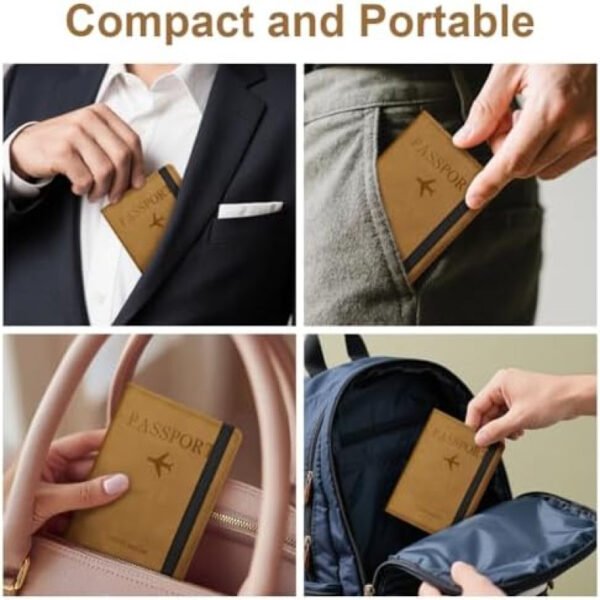 PU Leather Passport Holder and Travel Wallet Multi Card Organizer with Cash Pocket for Men Women - for Home Use