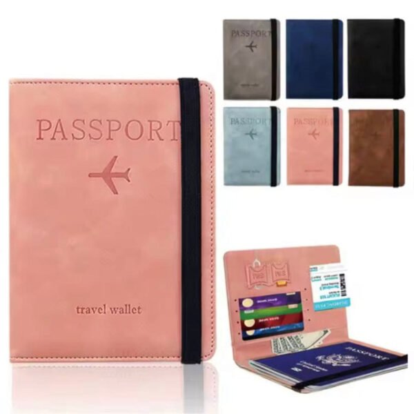PU Leather Passport Holder and Travel Wallet Multi Card Organizer with Cash Pocket for Men Women - for Home Use
