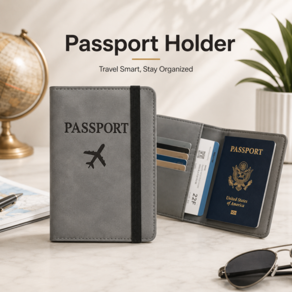 PU Leather Passport Holder and Travel Wallet Multi Card Organizer with Cash Pocket for Men Women - for Home Use