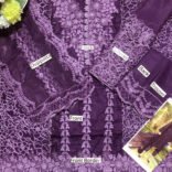 Chikankari 3D Work Embroidered 3-Piece Unstitched Suit for Women - Deep Purple - view 2