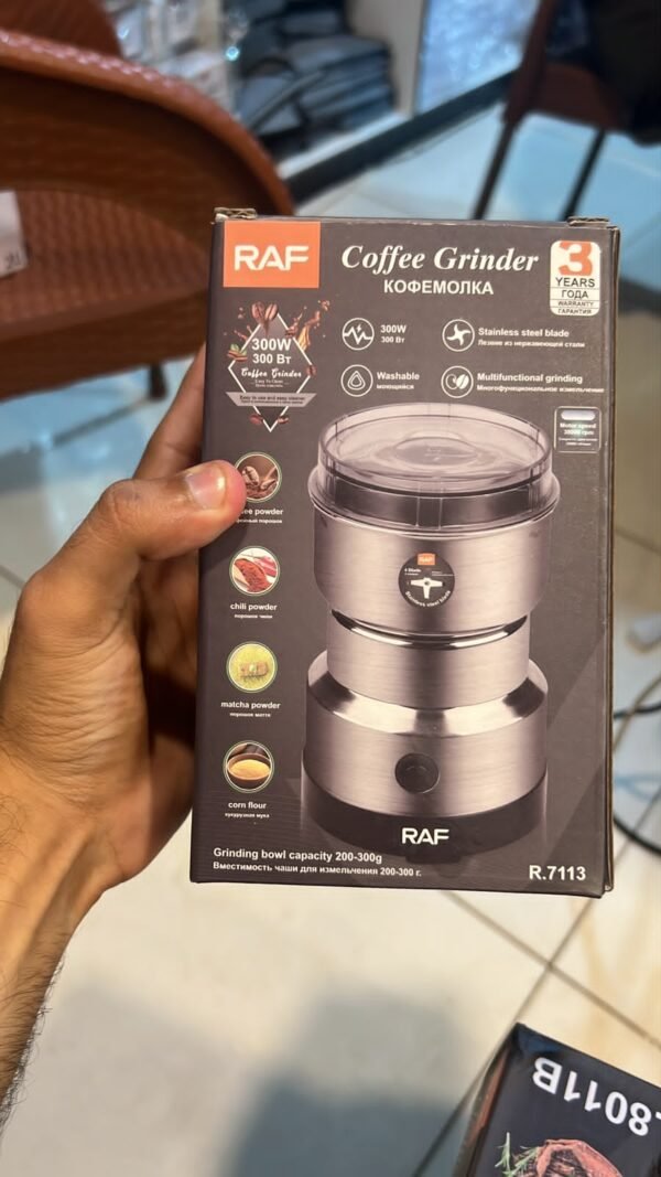 Raf rechargeable grinder stainless steel bowl metal blade