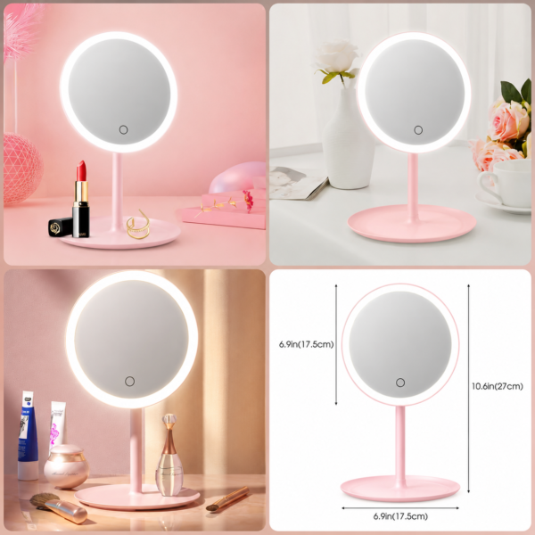 Rechargeable Light Makeup Mirror (Box Packing) (Random Colour)