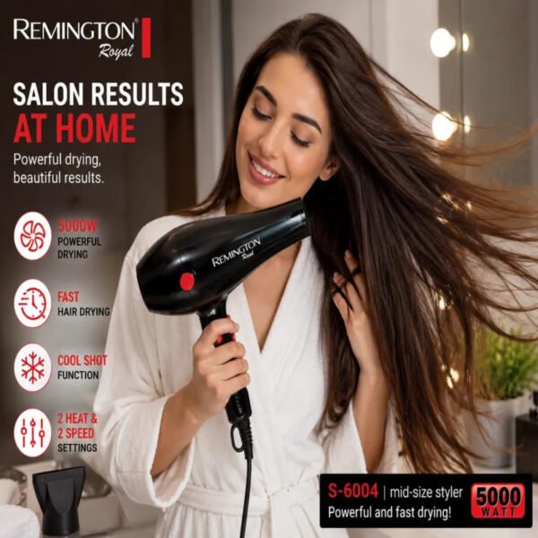 Advanced Hair Dryer 5000W Quick Drying 2 Heat 2 Speed Settings Model S 6004