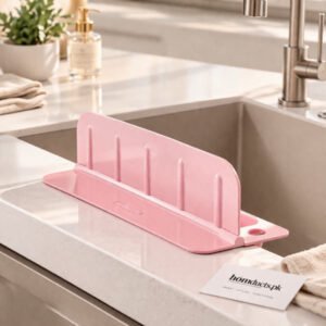 REUSABLE KITCHEN SINK WATER DEFLECTOR PLATE WITH SUCTION CUP SPLASH PROOF SOAP SPONGE RACK - Online in Pakistan