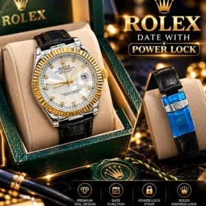 Rolex-style Datejust premium gents watch, front view