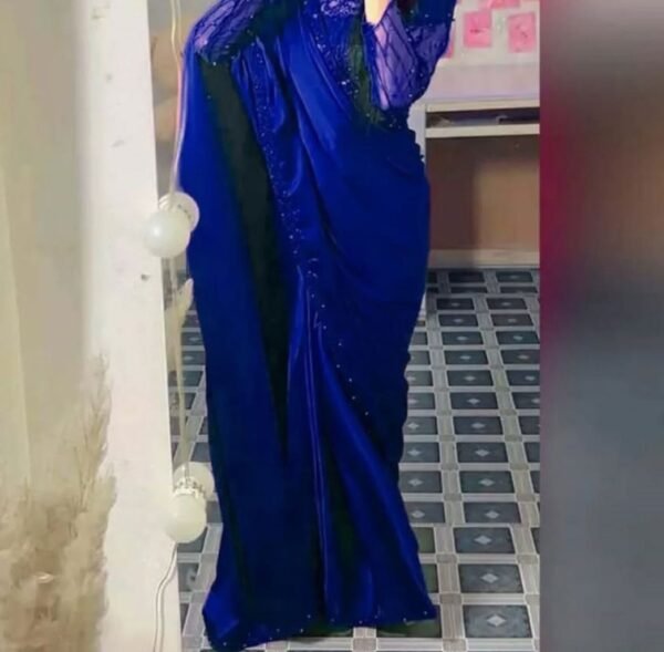 Ready to Wear Saree – Heavy Sequence Embroidered with Pearls Attached Blouse