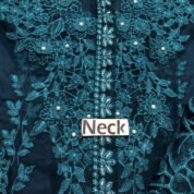 Chikankari 3D Work Embroidered 3-Piece Unstitched Suit for Women - Zinc Teal - view 4
