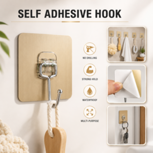 Self Adhesive Wall Hooks Pack of 10 No Drill Strong Sticky Hooks for Kitchen Bathroom Home - Online in Pakistan
