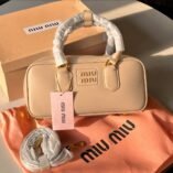 Structured Leather Handbag with Top Handles - view 3