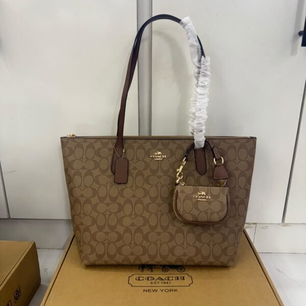 Signature Pattern Tote Bag with Matching Mini Purse - view 2
