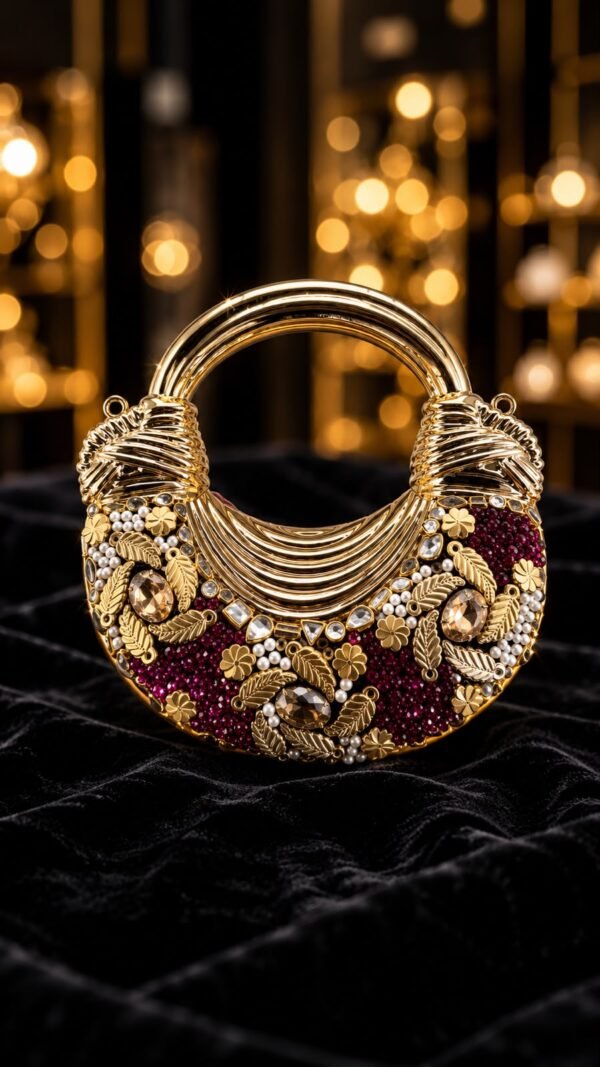 shaheen-g3-1 Kundan Crescent Clutch - view 2