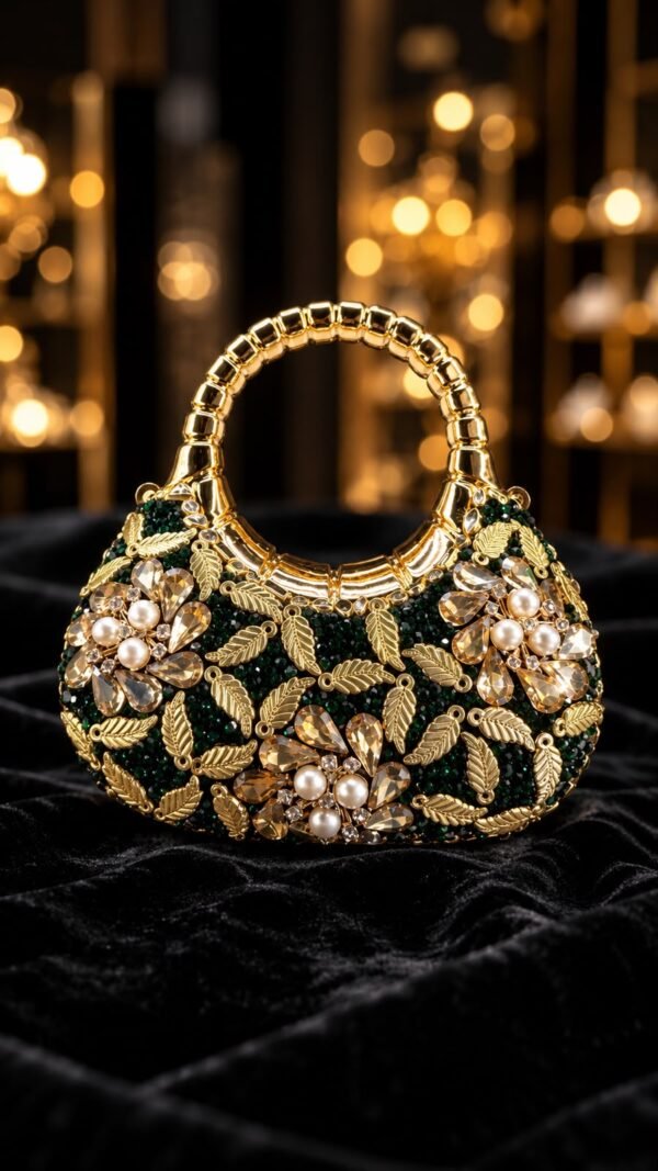 shaheen-g3-3 Kundan Crescent Clutch - view 4
