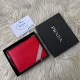 Premium Leather Bifold Wallet – Red