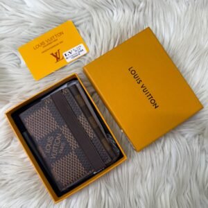 Check Pattern Leather Wallet – Brown