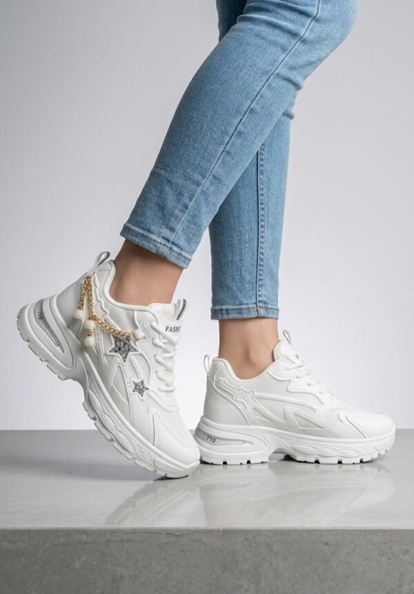 Women's Chunky Platform Sneakers - Lace-Up Casual Shoes - photo 1