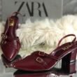 Women's Slingback Block Heels - Double Buckle Pointed Toe Heels - photo 2
