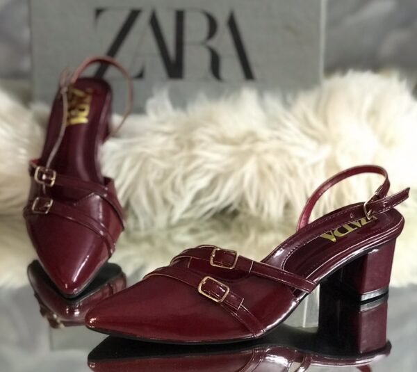 Women's Slingback Block Heels - Double Buckle Pointed Toe Heels - photo 2 Women's Slingback Block Heels - Double Buckle Pointed Toe Heels - photo 2