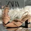 Women's Slingback Block Heels - Double Buckle Pointed Toe Heels - photo 3