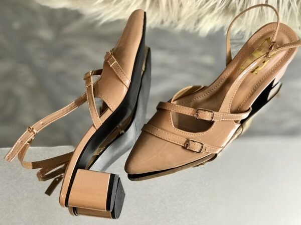 Women's Slingback Block Heels - Double Buckle Pointed Toe Heels - photo 6 Women's Slingback Block Heels - Double Buckle Pointed Toe Heels - photo 6