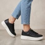 Women's Casual Sneakers - Bow Detail Platform Shoes - photo 2
