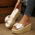 Women's Bow Wedge Platform Slides - Summer Sandals - photo 1