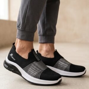 Men's Knit Slip-On Running Shoes - Breathable Air Sole Sneakers - photo 2