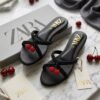 Women's Cherry Flat Sandals - Braided Strap Slides - photo 1