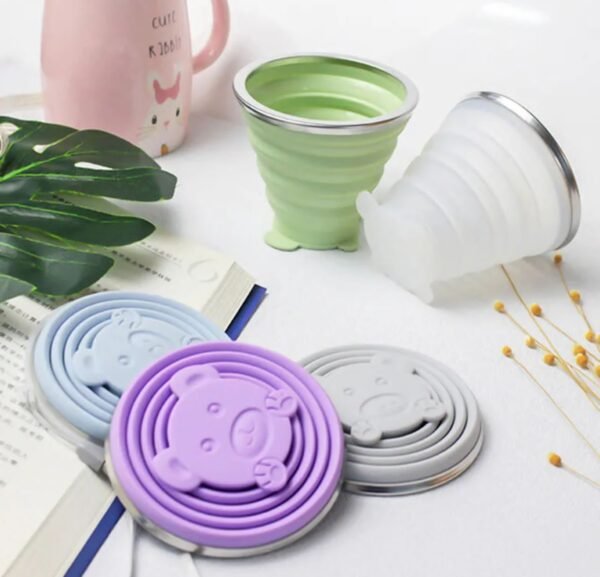 Silicone folding glass with lid - Best Price in Pakistan
