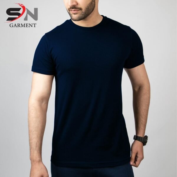 Navy Blue Simple Plain T-shirt For Men & Boys - Comfortable Fit Design
