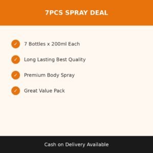 Pack of 7 Body Spray – 200ml Long Lasting Premium Deal