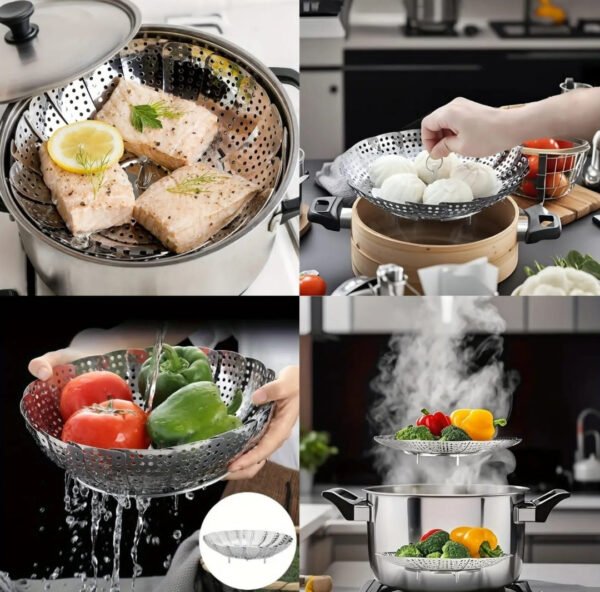 Stainless Steel Foldable Food Steamer - Best Price in Pakistan