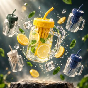 Stay refreshed in style with this 500ML glass sipper - High Quality