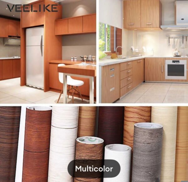 Sticker Waterproof PVC Vinyl Wood Grain For Car Kitchen Wardrobe Cabinet Furniture Door - with Cash on Delivery