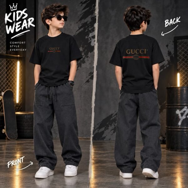 Kids Track Suit – Cotton T-Shirt & Baggy Trouser Set for Boys, 4 Sizes