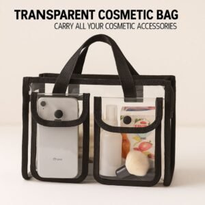 Transparent Cosmetics Hanging Front 2 Pockets Bag - Best Price in Pakistan