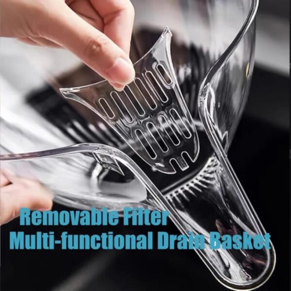 Transparent Multi Functional Plastic Drain Funnel Bowl for Washing Fruits Vegetables - Best Price in Pakistan