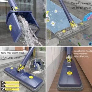 Twist Flat Mop / 360 degree lazy twist mop / self wringing lazy squeeze mop / multi-purpose mop