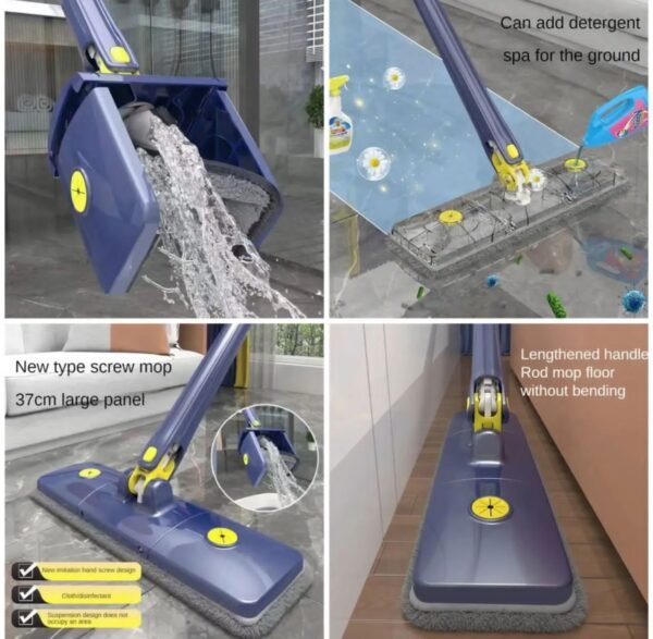 Twist Flat Mop / 360 degree lazy twist mop / self wringing lazy squeeze mop / multi-purpose mop