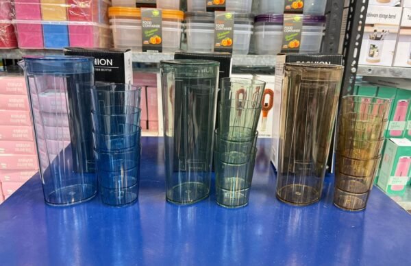 Unbreakable Pure Acrylic Jug Glass Set (1200ML – 40oz) - for Home Use