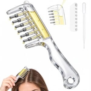 Unisex Transparent Hair Oil Comb Applicator Massage with Built-In Liquid Reservoir (With Box) - High Quality