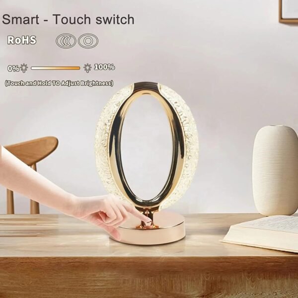 USB Operated Rechargeable Oval Light Crystal Touch Lamp