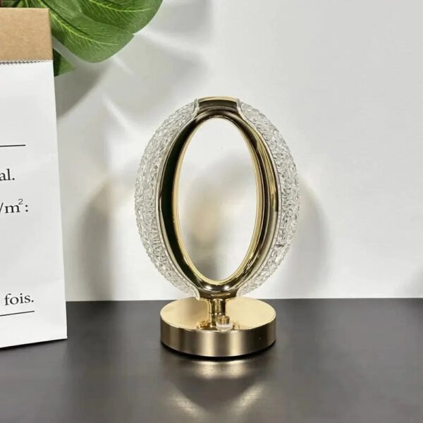 USB Operated Rechargeable Oval Light Crystal Touch Lamp