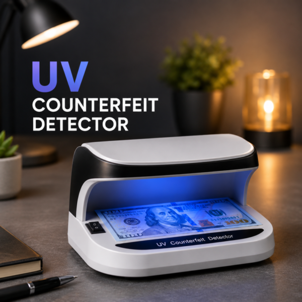 UV Counterfeit Bill Money Detector Small Footprint Compact Rechargeable Lightweight Bills Credit Cards Banknote Passport