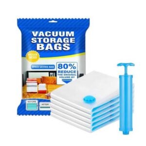Vacuum Storage Bags 5 Bag And 1 Suction Pump - Durable Design
