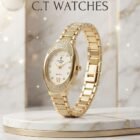 Ladies Crystal Stone Watch - Oval Dial Bracelet Watch with Gift Box – gift box