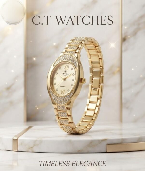 vipw-01-02 Ladies Crystal Stone Watch - Oval Dial Bracelet Watch with Gift Box – gift box - photo 2