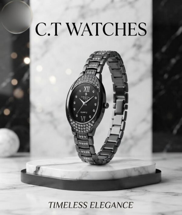 vipw-01-08 Ladies Crystal Stone Watch - Oval Dial Bracelet Watch with Gift Box – gift box - photo 8
